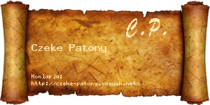 Czeke Patony névjegykártya